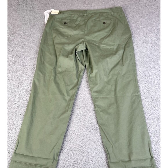 Talbots Weekend Chinos Pants Womens 16  Green High Rise Cotton Blend Super Soft - Picture 7 of 14